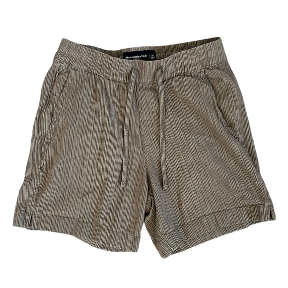 Abercrombie & Fitch Pants - Abercrombie & Fitch Striped Earthy Tone Linen-Blend Shorts